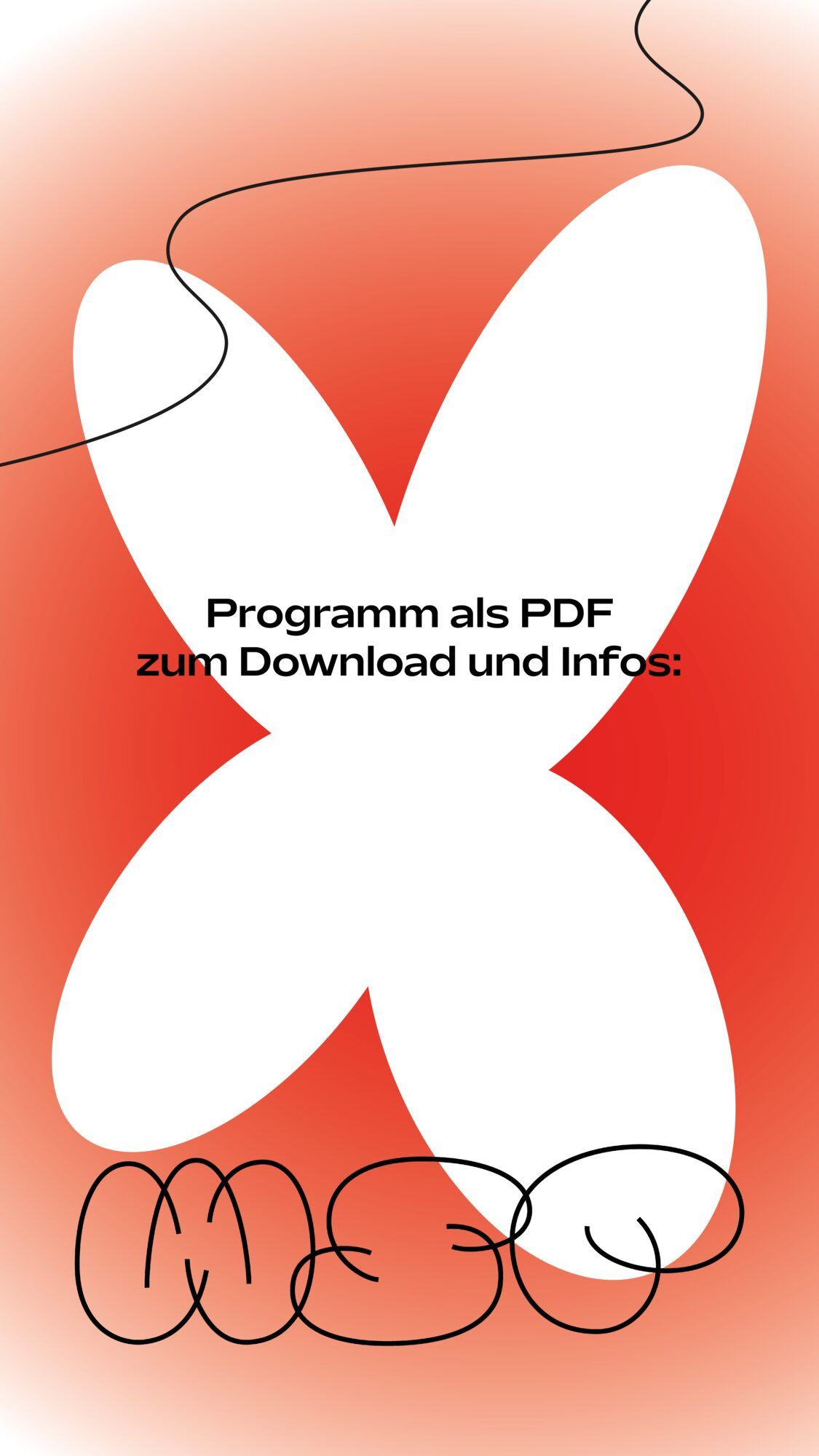 Hochformatige Story mit rotem Verlauf, weißer Kreuzform, WSP-Logo und dem Satz „Programm als PDF zum Download und Infos“.