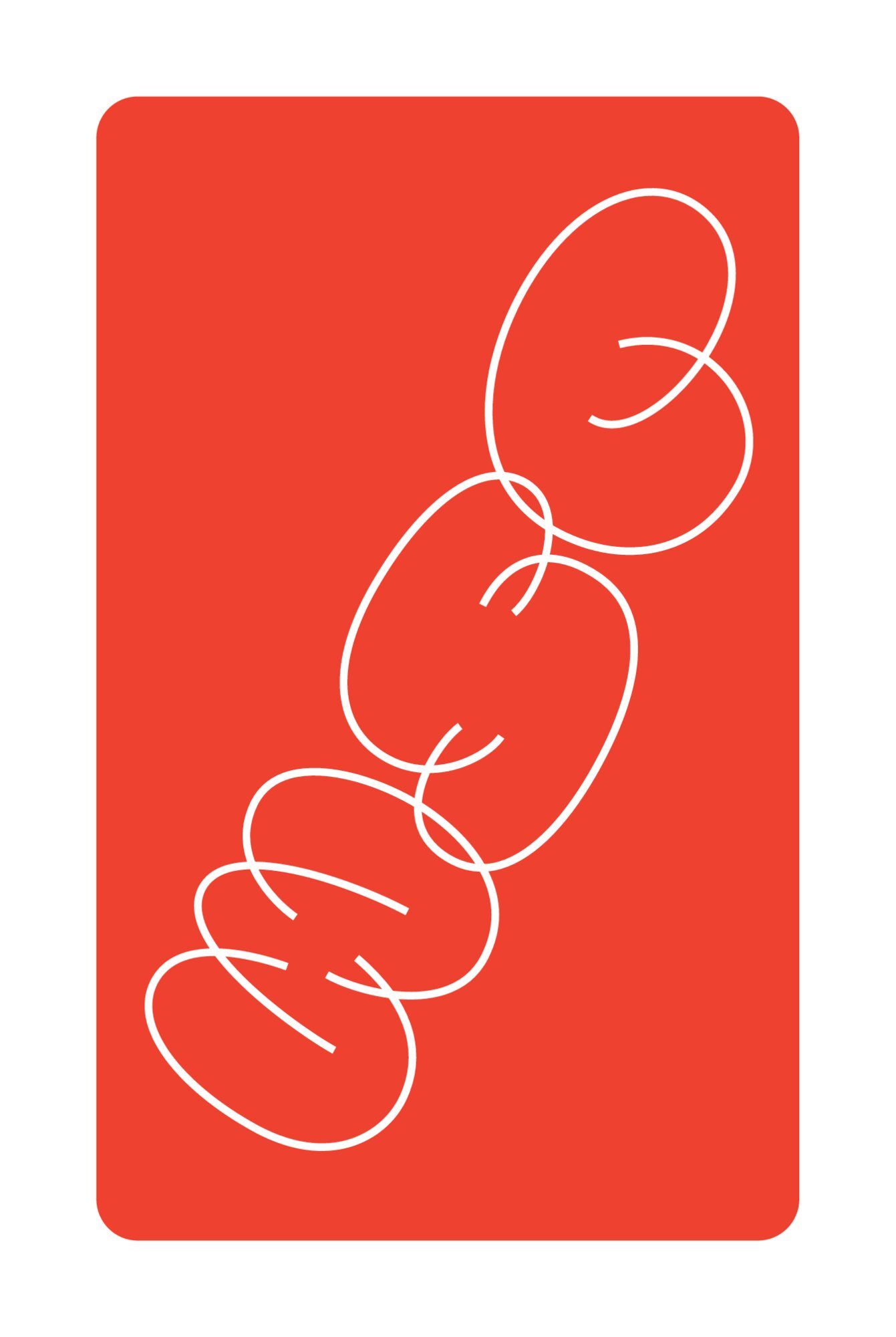 Rote Spielkarte mit dem weißen WSP-Schleifenlogo.